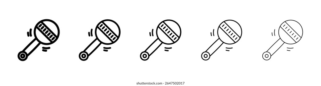baby rattle icon conjunto gráfico. estilo de linha de traçado moderno