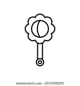 Baby rattle icon Isolated flat vector in outline