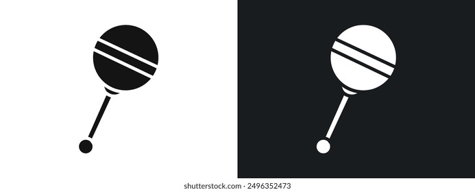 Baby rattle icon linear graphics set vector in black