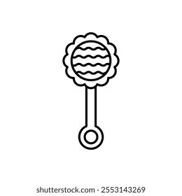Baby rattle icon linear logo isolated