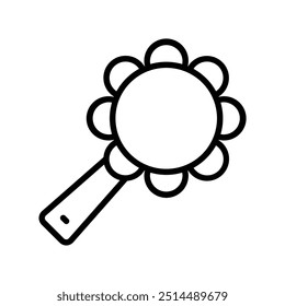 baby rattle icon. Outline style design isolated on white background