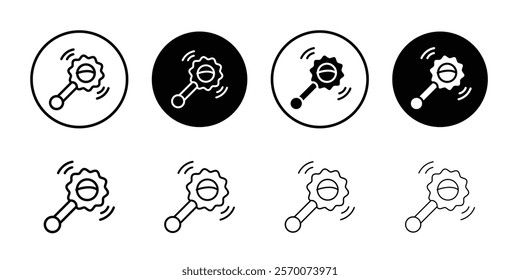 Baby rattle icon Outline vector for web ui