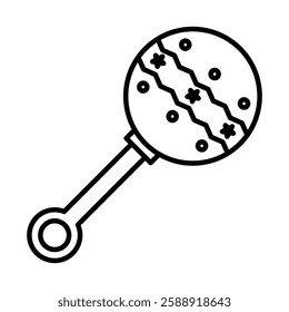 Baby rattle icon Outline vector symbol sign