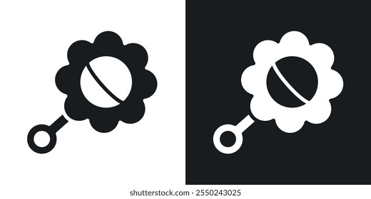 Baby rattle icon pack in black color.