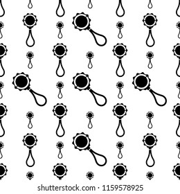 Baby Rattle Icon Seamless Pattern Vector Art Illustration