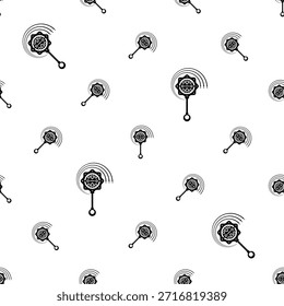 Patrón sin fisuras del icono del sonajero del bebé, ilustración del Arte vectorial del juguete de la coordinación del ojo de la mano del bebé