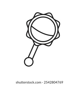 Baby rattle icon simple black line style.