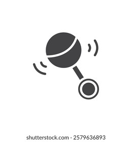 Baby rattle icon Simple thin line flat symbol
