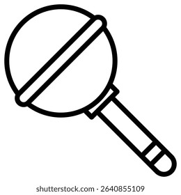 baby rattle icon Simple thin line stroke