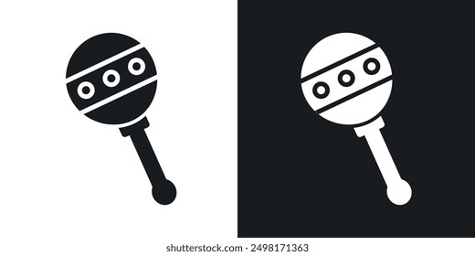 Baby rattle icon in solid style