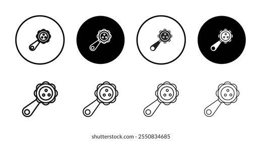 Baby rattle icon Thin line flat illustration