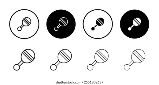Baby rattle icon Thin line illustration set