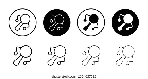 Baby rattle icon Thin line vector illustration set