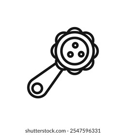 Baby rattle icon Vector flat thin line illustration