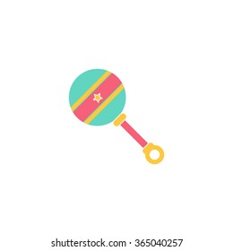 Baby Rattle Icon. Vector Illustration