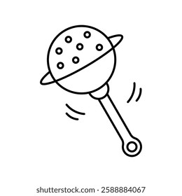 Baby rattle icon Vector logo set flat