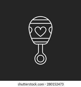 Baby rattle line icon