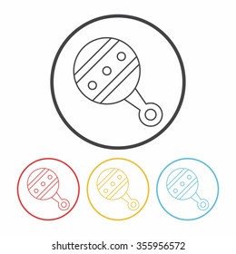 Baby rattle line icon