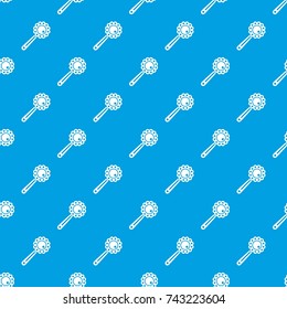Baby rattle pattern repeat seamless in blue color for any design. Vector geometric illustration