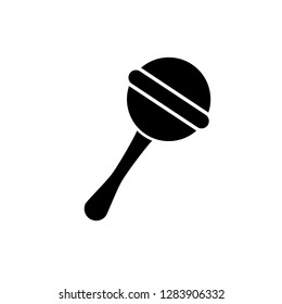 baby rattle silhouette icon. Clipart image isolated on white background