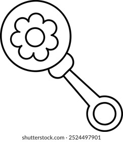 baby rattle simple cute flat icon 