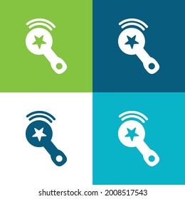 Baby Rattle Sound With A Star Design Flat four color minimal icon set