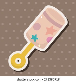 Baby rattle theme elements