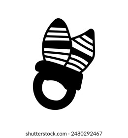 Baby Rattle Toy Glyph Icon, Vector illustration