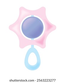 baby rattle toy isolated design