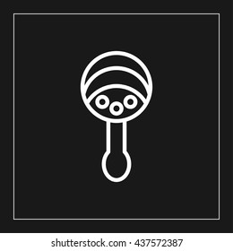 baby rattle toy line icon