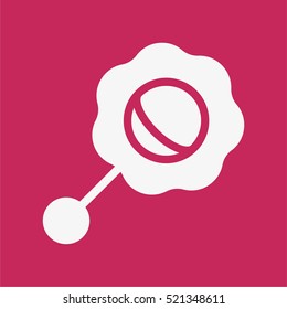 Baby Rattle Toy Minimalistic Flat Solid Icon Pictogram Symbol