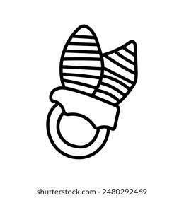 Baby Rattle Toy Outline Icon, Vector illustration