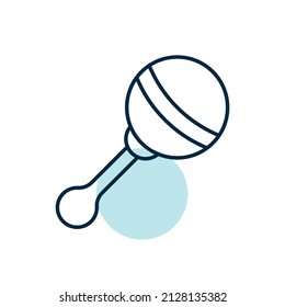 Baby rattle toy vector icon. Graph symbol for children and newborn babies web site and apps design, logo, app, UI