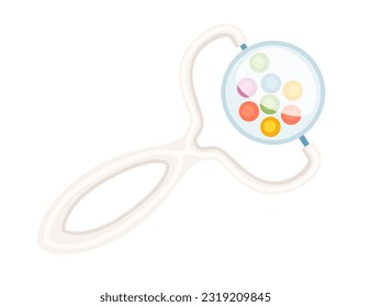 Baby rattle toy vector illustration isolated on white background