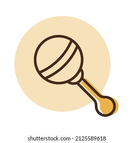 Baby rattle toy vector isolated icon. Graph symbol for children and newborn babies web site and apps design, logo, app, UI