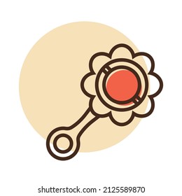 Baby rattle toy vector isolated icon. Graph symbol for children and newborn babies web site and apps design, logo, app, UI