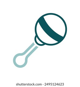 Baby rattle toy vector isolated icon. Graph symbol for children and newborn babies web site and apps design, logo, app, UI