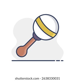 Baby rattle toy vector isolated icon. Graph symbol for children and newborn babies web site and apps design, logo, app, UI