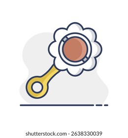 Baby rattle toy vector isolated icon. Graph symbol for children and newborn babies web site and apps design, logo, app, UI