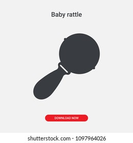 Baby rattle vector icon