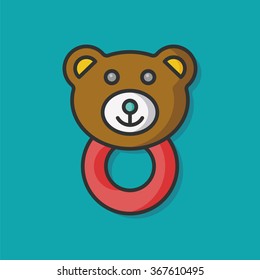 Baby rattle vector icon