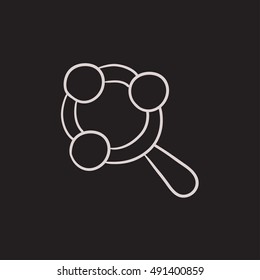Baby rattle vector sketch icon isolated on background. Hand drawn Baby rattle icon. Baby rattle sketch icon for infographic, website or app.