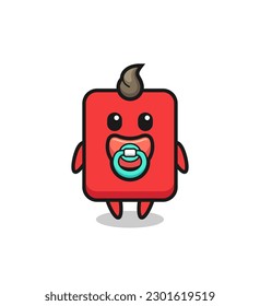 baby red card cartoon character with pacifier , cute style design for t shirt, sticker, logo element