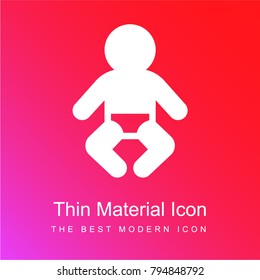 Baby red and pink gradient material white icon minimal design