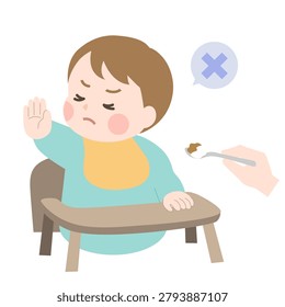 Baby Refusing Spoon During Weaning Meal