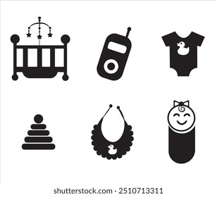 Baby related icon set. Icon set for baby infant concept vector illustration