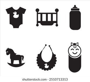 Baby related icon set. Icon set for baby infant concept vector illustration