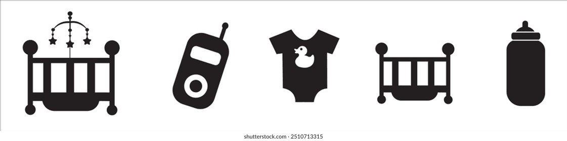 Baby related icon set. Icon set for baby infant concept vector illustration