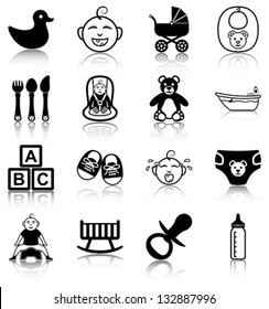 Baby related icons/ silhouettes.