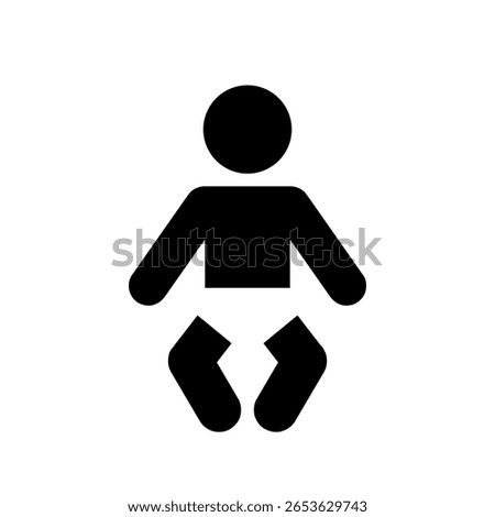 baby restroom sign, wc icon, black vector design element